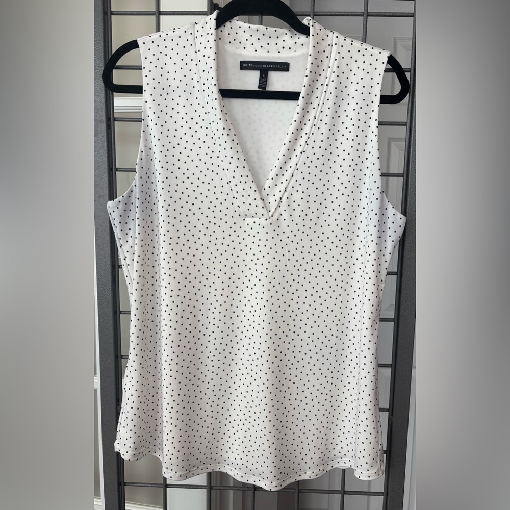 White House Black Market Black and White Sleeveless Top